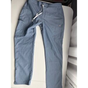 FIGS Technical Collection Blue Scrub Pants Drawstring Elastic Waist Pockets